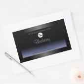 Zwart blauw gradiëntproductlabels Glitter Logo Rechthoekige Sticker (Envelop)