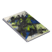 Zwart Blauw Groen Dynamisch Abstract Notitieboek (Rechterzijde)