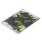 Zwart Blauw Groen Dynamisch Abstract Notitieboek (Linkerzijde)