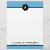 Zwart-blauw groen monogram letterhead briefhoofd ontwerp (Voorkant)