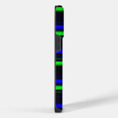 Zwart Blauw Groen Strepen iPhone Hoesje (Rechterkant)