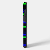Zwart Blauw Groen Strepen iPhone Hoesje (Linkerkant)
