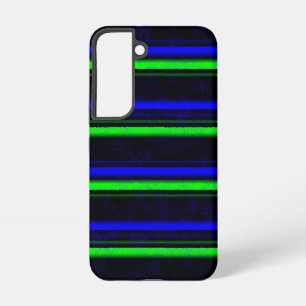 Zwart Blauw Groen Strepen Samsung Galaxy Hoesje