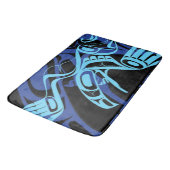 Zwart Blauw Haida Eagle Thunder Vogel Native Art Badmat (Gekanteld)