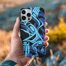 Zwart Blauw Haida Eagle Thunder Vogel Native Art Case-Mate iPhone 14 Pro Hoesje