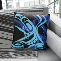 Zwart Blauw Haida Eagle Thunder Vogel Native Art