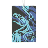 Zwart Blauw Haida Eagle Thunder Vogel Native Art Luchtverfrisser (Achterkant)