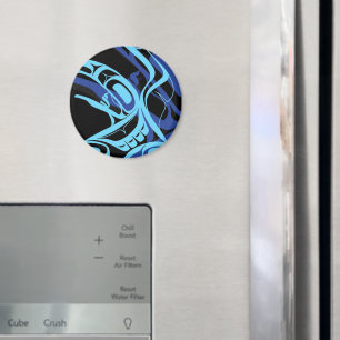 Zwart Blauw Haida Eagle Thunder Vogel Native Art Magneet