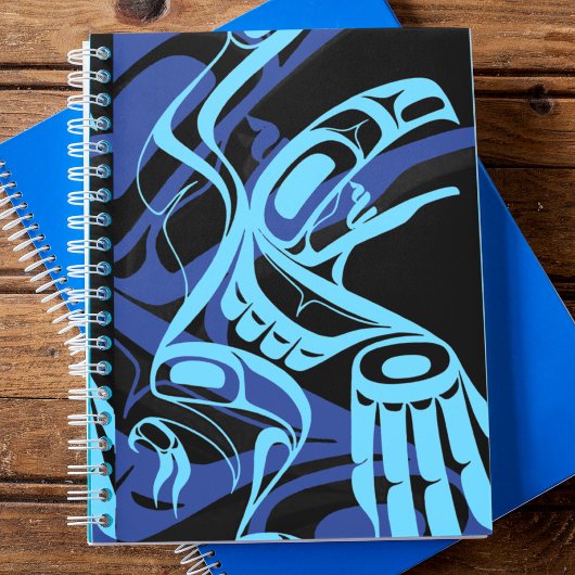 Zwart Blauw Haida Eagle Thunder Vogel Native Art Notitieboek