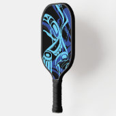 Zwart Blauw Haida Eagle Thunder Vogel Native Art Pickleball Paddle (Links)