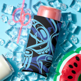 Zwart Blauw Haida Eagle Thunder Vogel Native Art Seltzer Blikjeskoeler