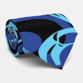 Zwart Blauw Haida Eagle Thunder Vogel Native Art Stropdas (Opgerold)