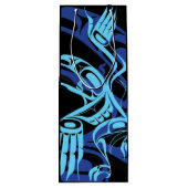 Zwart Blauw Haida Eagle Thunder Vogel Native Art Wijn Cadeautas (Achterkant)