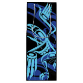 Zwart Blauw Haida Eagle Thunder Vogel Native Art Wijn Cadeautas (Voorkant)