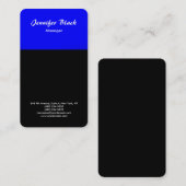 Zwart blauw handschrift minimalistisch modern scri visitekaartje (Voorkant / Achterkant)