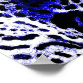 Zwart & Blauw Jaguar Pop Kunst Poster (Hoek)