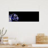Zwart & Blauw Jaguar Pop Kunst Poster (Keuken)