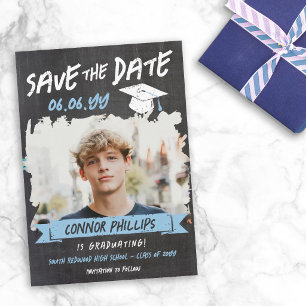 Zwart Blauw Koel Krijt Foto Afstuderen Save The Date