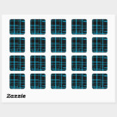 Zwart & Blauw Laserontwerp Vierkante Sticker (Vel)