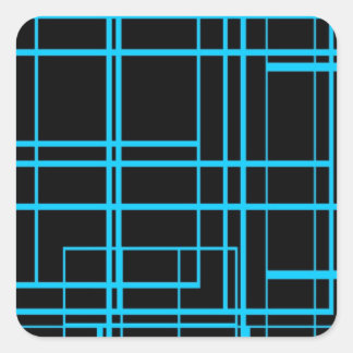 Zwart & Blauw Laserontwerp Vierkante Sticker