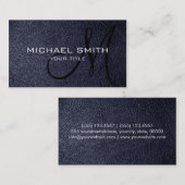 Zwart blauw leder visitekaartje (Voorkant / Achterkant)