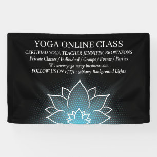 Zwart Blauw Meditatie Salon Yoga Lotus Spandoek
