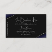 Zwart blauw met Silver Decor Diamonds en Foto Visitekaartje (Achterkant)