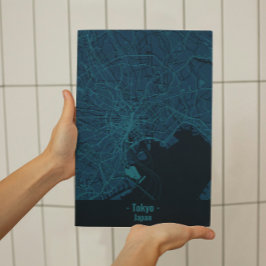 Zwart-blauw Minimalistisch Tokyo City Poster