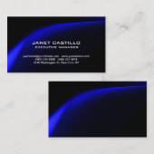 Zwart blauw, modern, persoonlijk eenvoudig visitekaartje (Voorkant / Achterkant)
