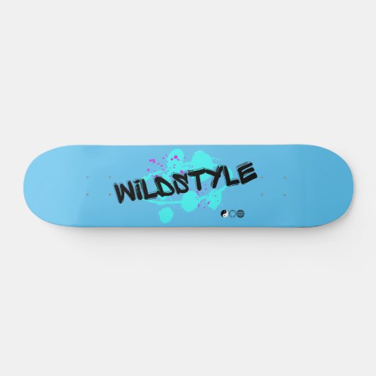 Zwart Blauw Modern Wildstyle Skateboard (Horizontaal)