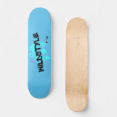 Zwart Blauw Modern Wildstyle Skateboard (Voorkant)