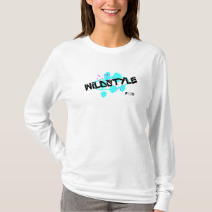 Zwart Blauw Modern Wildstyle T-shirt met lange mou