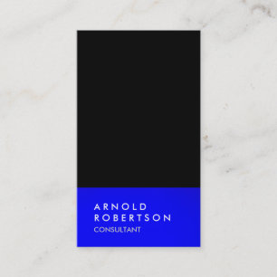 Zwart Blauw Moderne Minimalistische Eenvoudige Visitekaartje