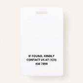 Zwart Blauw Moleculen ID Foto Badge (Achterkant)