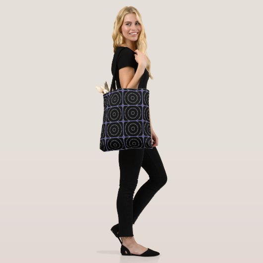 Zwart Blauw n Zilveren Canvas tas (Op model)