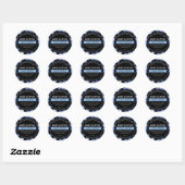 Zwart Blauw Ocean Breeze Roos Productlabels Ronde Sticker (Vel)