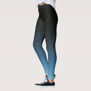 Zwart-blauw ombre vervagen leggings