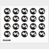 Zwart Blauw Ooievaar Baby shower Stickers (Vel)