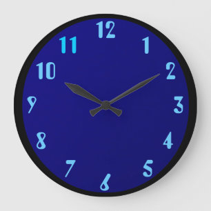 Zwart blauw op blauw grote klok