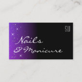 Zwart Blauw Paarse Glitter Sterren met Initialen C Visitekaartje (Voorkant)