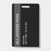 Zwart Blauw Personeel Backstage Pas Aangepaste ID  Badge (Achterkant)