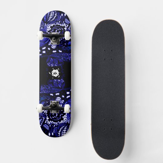 Zwart Blauw Persoonlijk Skateboard (Voorkant)
