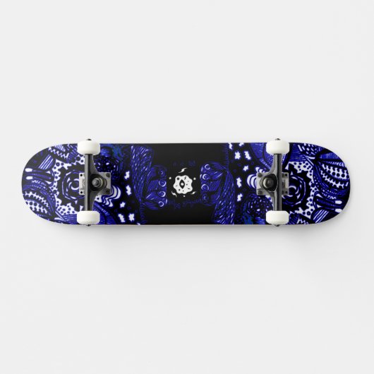 Zwart Blauw Persoonlijk Skateboard (Horizontaal)