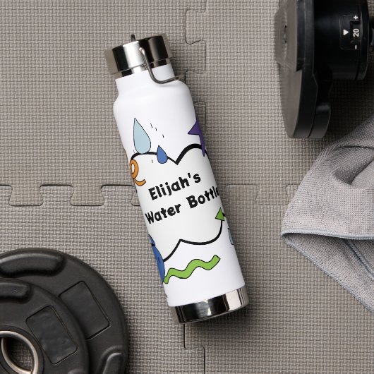 Zwart Blauw Persoonlijk Waterfles (Gym)