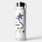 Zwart Blauw Persoonlijk Waterfles (Achterkant)