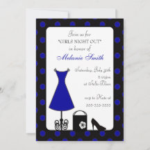 Zwart Blauw Polka Dot Girl's Night Out