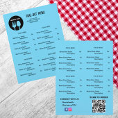 Zwart, Blauw Restaurant Afhaalmenu met QR-code Flyer