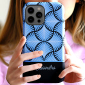 Zwart Blauw Retro Jaren 20 Gatsby Palmen Script Na Case-Mate iPhone Case