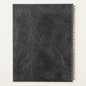 Zwart blauw rood glitter drift lederen monogram planner (Achterkant)