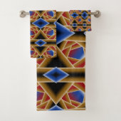 Zwart Blauw Rood Goud Ombre Afgrond Abstracte Kuns Bad Handdoek (Insitu)